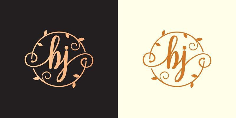 Initial mm letters decorative luxury wedding logo Vector Image