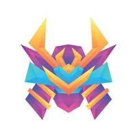 Creative colorful gradient samurai vector concept design template