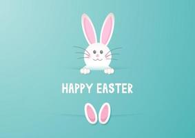 cute easter bunny background vector