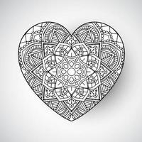 mandala heart design vector