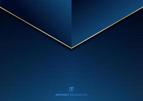 Template abstract triangle header with golden lines on blue background texture. vector