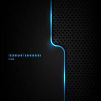 Abstract template blue vertical line and lighting separate on black background and texture. vector