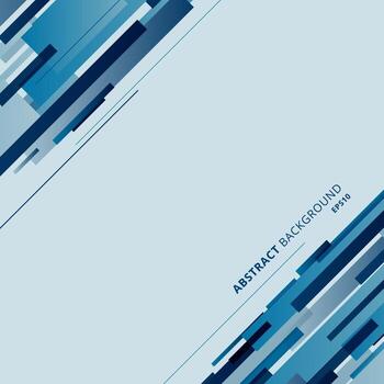 Forma de rectángulo geométrico abstracto y línea diagonal superpuesta fondo de color azul vector