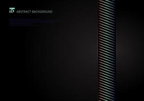 Template abstract vibrant stripes diagonal lines on black background vector