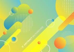 Abstract colorful rounded geometric shapes lines in diagonal rhythm with circles elements dynamic composition background. vector