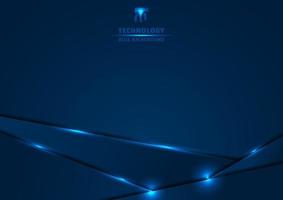 Template metallic blue and shine lighting frame layout design technology innovation concept with space your text. vector