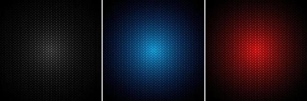 Set of metallic black, blue, red color background and texture. vector