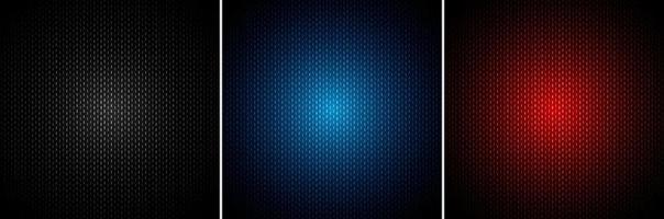 Set of metallic black, blue, red color background and texture. vector