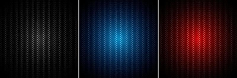 Set of metallic black, blue, red color background and texture.
