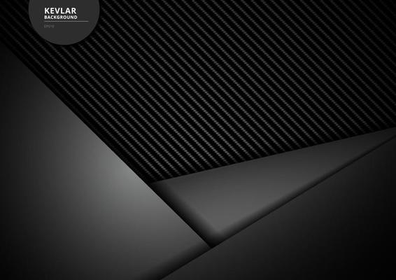 Template black geometric triangles overlapping carbon kevlar fiber background and texture.