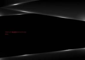 Abstract template black geometric triangle overlap layer with light on dark background space for your text. vector