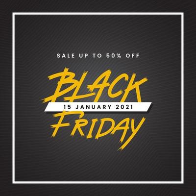 Black friday inscription square banner with date, vector illustration