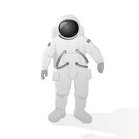 Astronaut standing isolated on white background, vector illustration