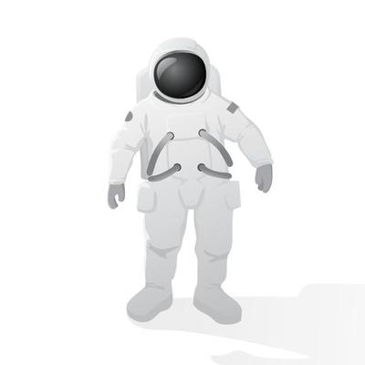 Astronaut Suit Helmet, Full Color, Hand Drawn Stock Vector