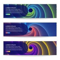 Set of colorful abstract geometric banners vector