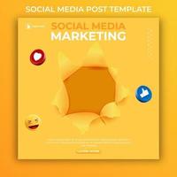 editable social media post template. 3D marketing banner ads with icons. vector