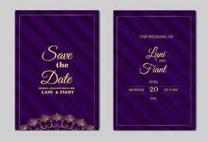 elegant save the date wedding invitation card design set vector