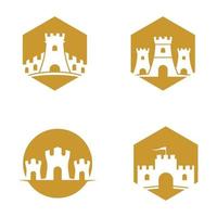 Castle logo images set vector