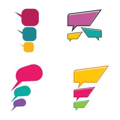 Speech bubble logo images set