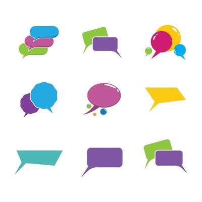 Speech bubble logo images set