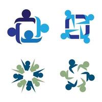 Teamwork logo images set vector