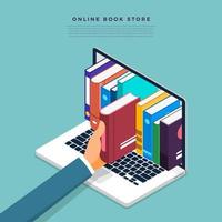 tienda de libros online vector