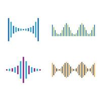 Sound wave images set vector