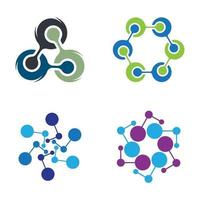 Molecule logo design set vector