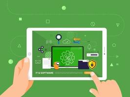 Online education using a tablet vector