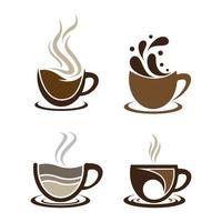 conjunto de imágenes de logo de taza de café vector
