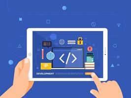 Online education using a tablet vector