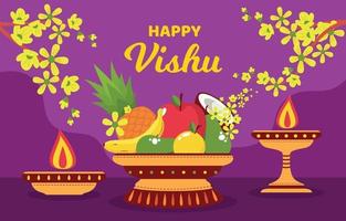 tradición de la festividad de vishu antecedentes vector