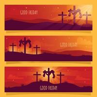 Good Friday Banner Collection vector