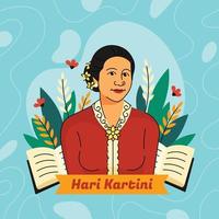 diseño del día de kartini en estilo plano vector