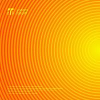 Beautiful radial motion circle lines pattern on orange and yellow gradient color abstract background and texture. vector