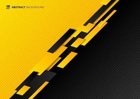 Abstract technology template geometric diagonal overlapping separate contrast yellow and black background. vector