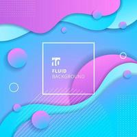 Abstract blue and pink gradient color fluid flow shapes circles elements background. vector