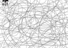 Abstract scribble creative tangle on white background. Hand drawn scrawl sketch chaos doodle pattern. vector