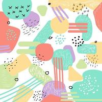 Hand drawn pattern geometric shapes and doodles pastel color background. vector