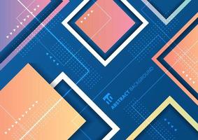 Abstract colorful gradient geometric squares shape on blue background technology style. vector