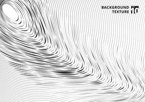 Abstract black scratch curved lines pattern on white background and texture. vector