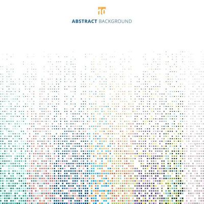 Abstract fading colorful rainbow pixel pattern on white background and texture.