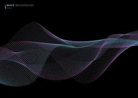 Abstract technology futuristic network design particle blue and pink dot wave on black background. vector