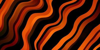 Dark Orange vector background with bent lines.