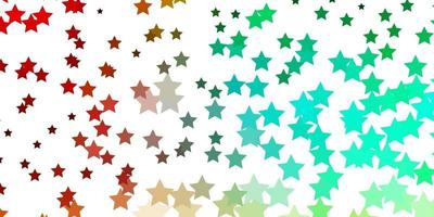 Light Multicolor vector background with small and big stars.