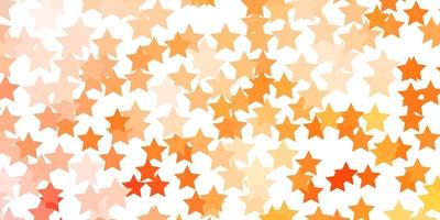 Light Orange vector pattern with abstract stars.