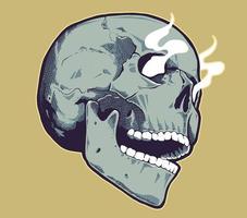 Pop Art Style Skull With Smoking Eyes vector