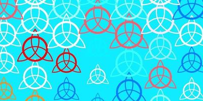 Light Blue, Red vector texture with religion symbols.