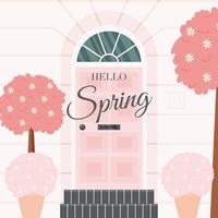 hello spring poster vector