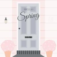 hello spring poster vector